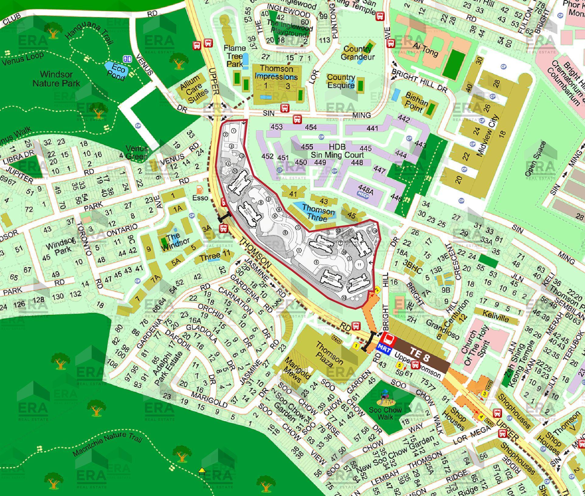 Former Thomson View building and site before redevelopment into Thomson Reserve.